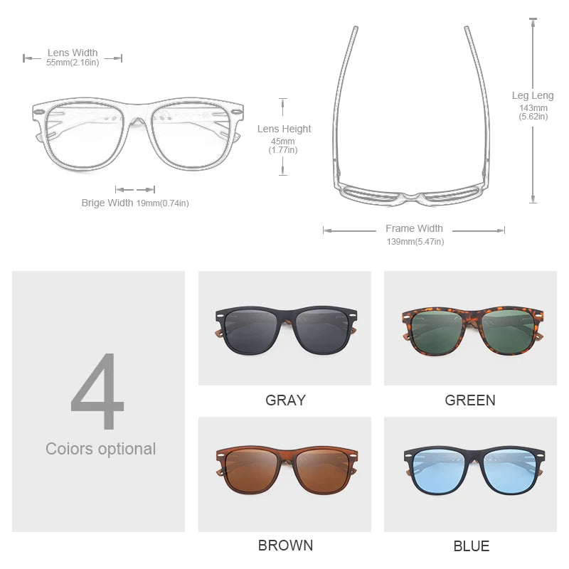 Sunglasses Polarized Black Walnut Wood Sunglasses for Man Polarized High Quality Sun Glasses Men UV400 Eyewear