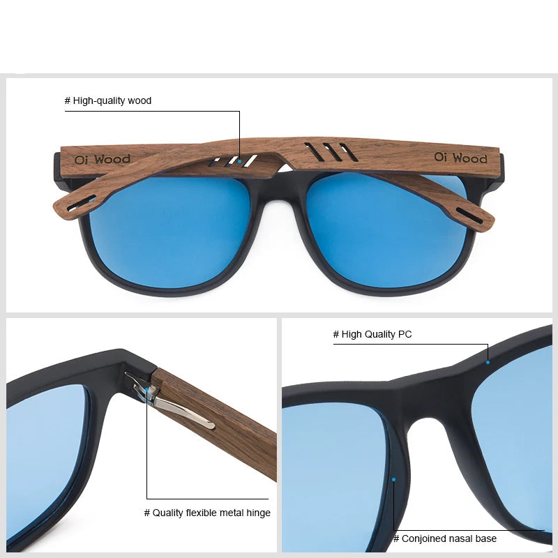 Sunglasses Polarized Black Walnut Wood Sunglasses for Man Polarized High Quality Sun Glasses Men UV400 Eyewear