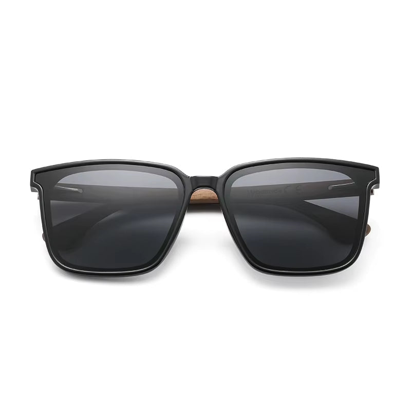 Men Women Square Sunglasses Wooden Eyeglasses Polarized Blue Lenses Mens Glasses Luxury Eyewear