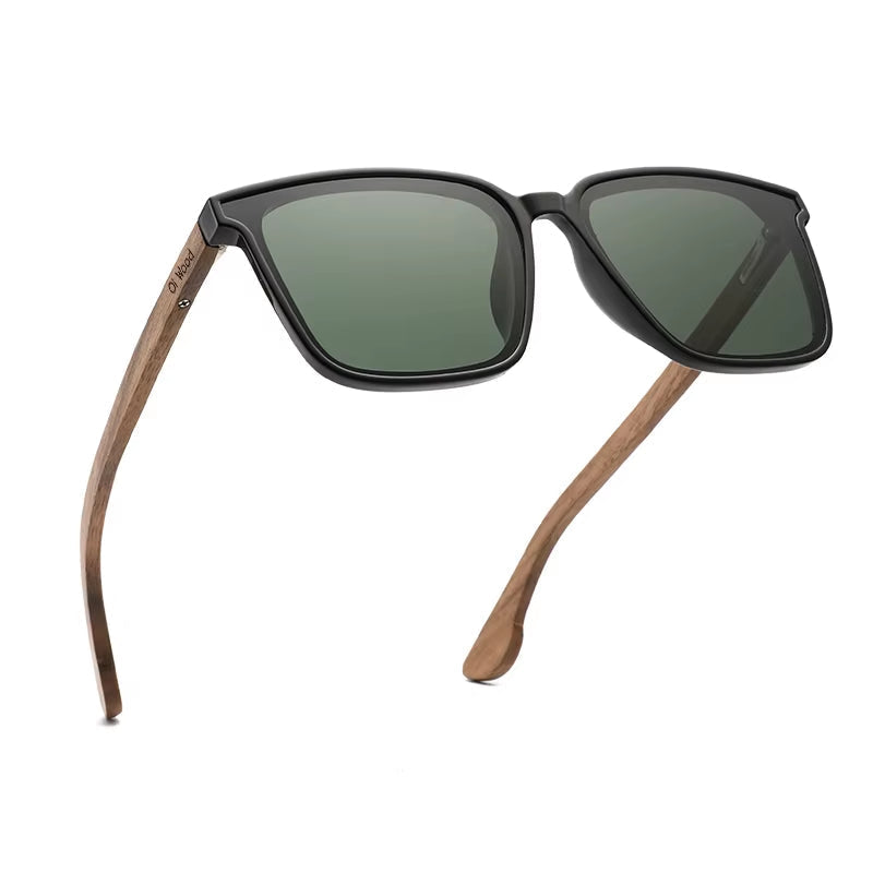 Men Women Square Sunglasses Wooden Eyeglasses Polarized Blue Lenses Mens Glasses Luxury Eyewear
