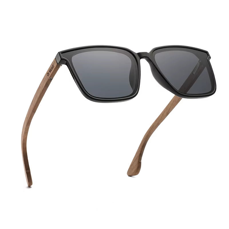 Men Women Square Sunglasses Wooden Eyeglasses Polarized Blue Lenses Mens Glasses Luxury Eyewear