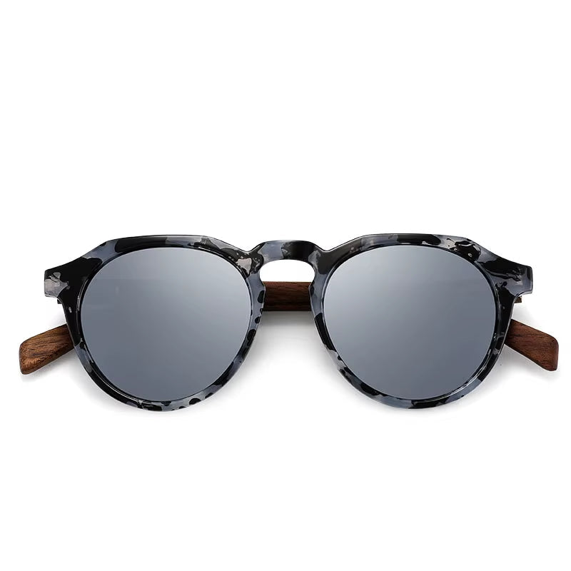 Sunglasses Women Men'S Sun Glasses Walnut Wood round Eyeglasses Red Lenstortoise Shell Frames