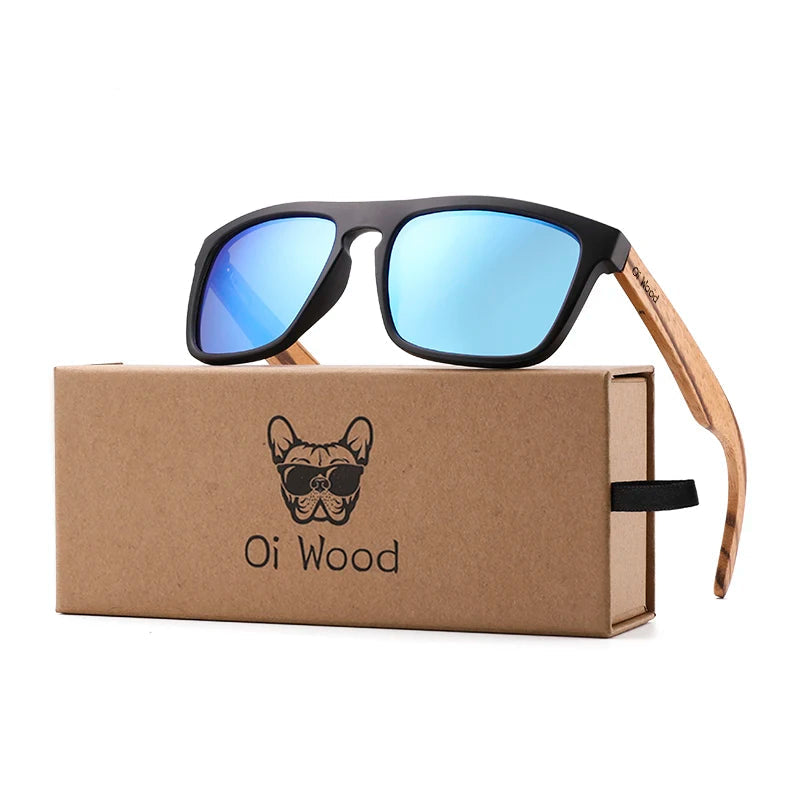 Women Sun Glasses Square Sunglasses Wooden Eyeglasses Polarized Red Lenses Mens Glasses