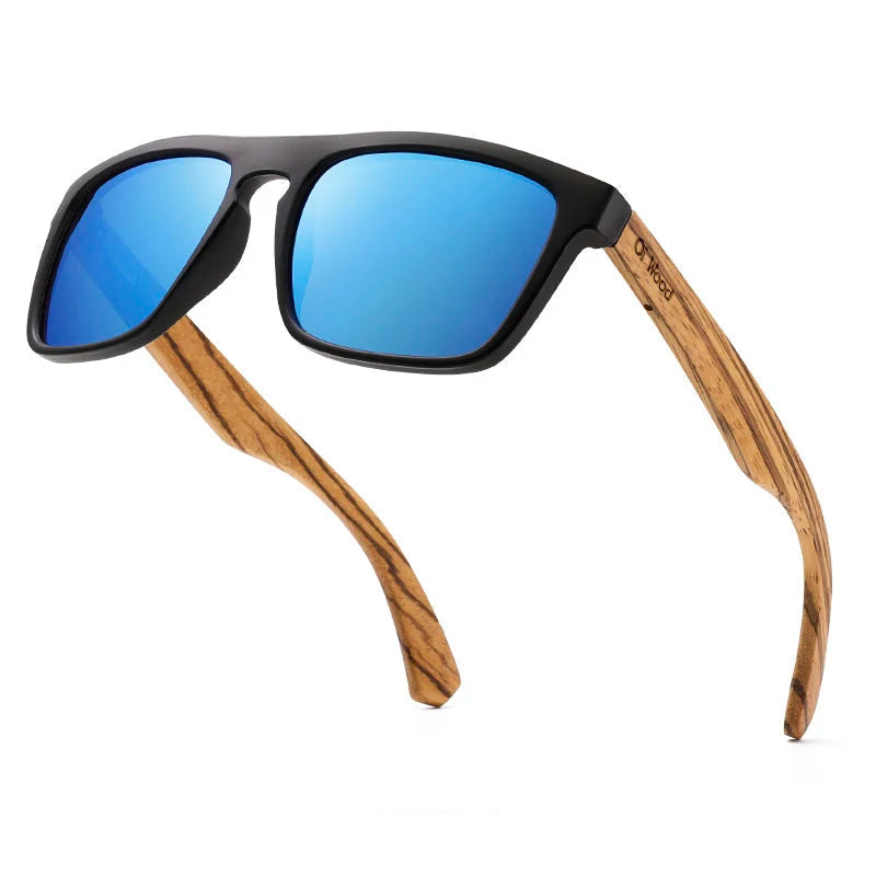 Women Sun Glasses Square Sunglasses Wooden Eyeglasses Polarized Red Lenses Mens Glasses