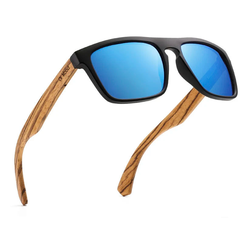 Women Sun Glasses Square Sunglasses Wooden Eyeglasses Polarized Red Lenses Mens Glasses