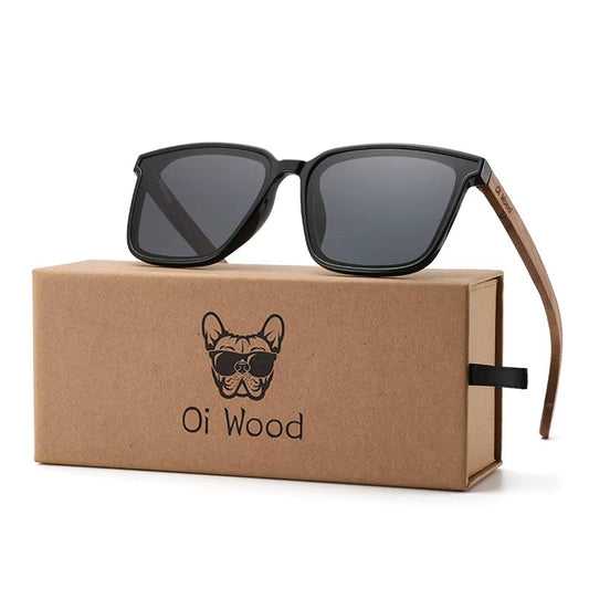 Men Women Square Sunglasses Wooden Eyeglasses Polarized Blue Lenses Mens Glasses Luxury Eyewear
