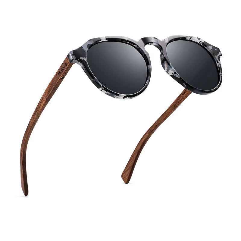 Sunglasses Women Men'S Sun Glasses Walnut Wood round Eyeglasses Red Lenstortoise Shell Frames