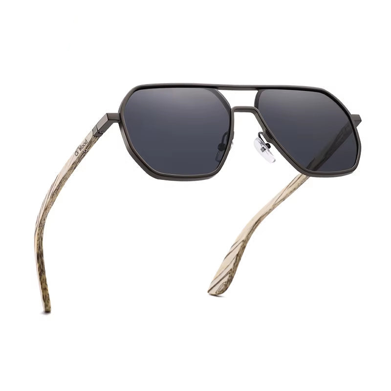 High Quality Fashion Alloy Sunglasses Men Women Wooden Polarized Sun Glasses Driving Uv400 Oculos De Sol 8059